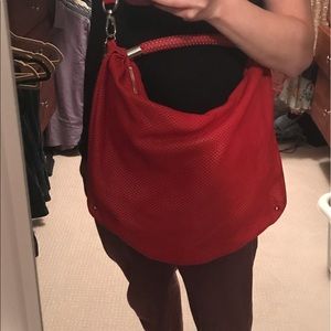 NWOT Red leather Kenneth Cole Tote/Messenger bag!